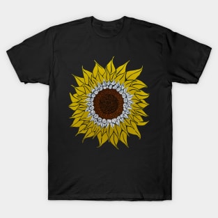 White and Yellow Sunflower T-Shirt